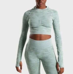 Gymshark Camo Seamless Long Sleeve Crop Top